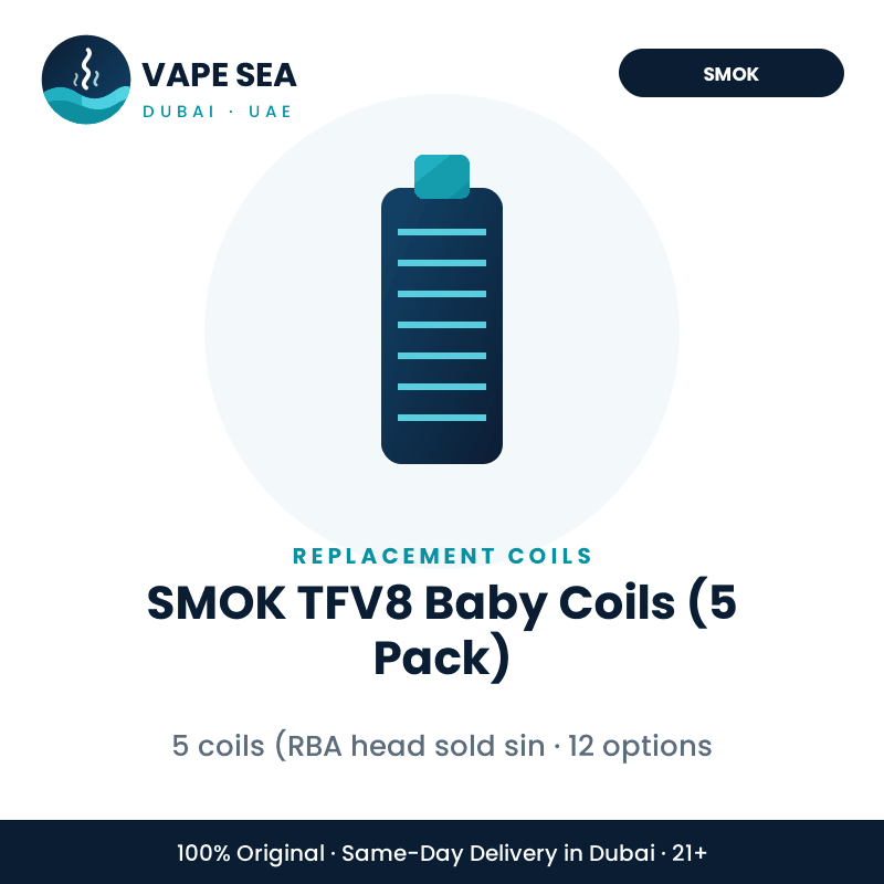 SMOK TFV8 Baby Coils (5 Pack) – Vape Sea Dubai