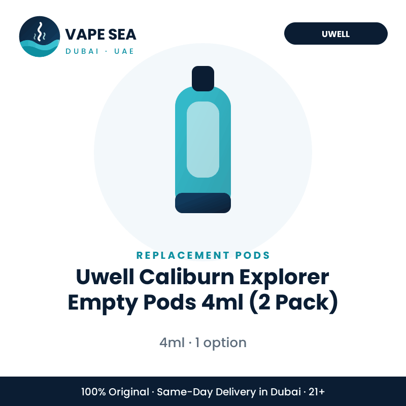 Uwell Caliburn Explorer Empty Pods 4ml (2 Pack) – Vape Sea Dubai