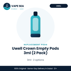 Uwell Crown Empty Pods 3ml (2 Pack) – Vape Sea Dubai