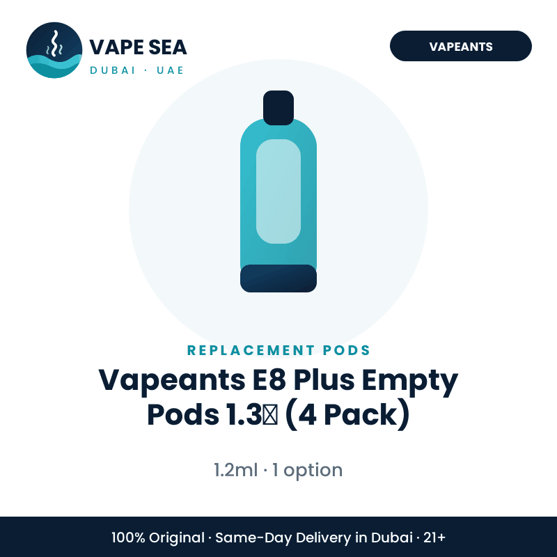 Vapeants E8 Plus Empty Pods 1.3Ω (4 Pack) – Vape Sea Dubai